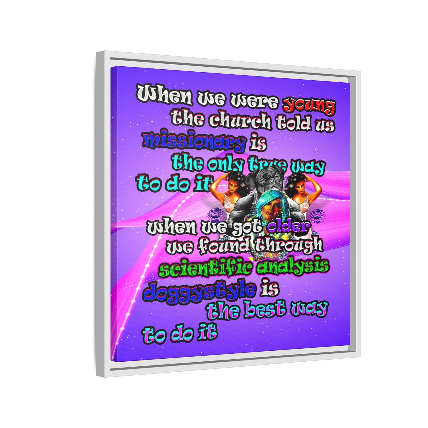 doggystyle - framed canvas art (purple-pink wave)