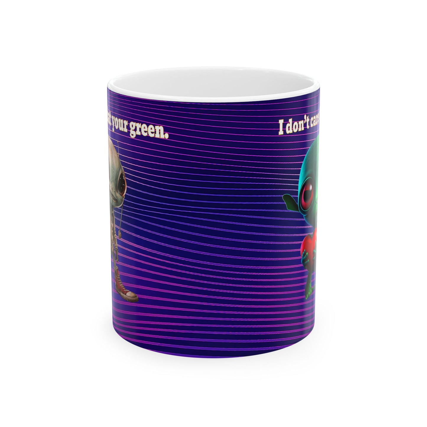 I don't care that your grey - White Mug (purple wave)
