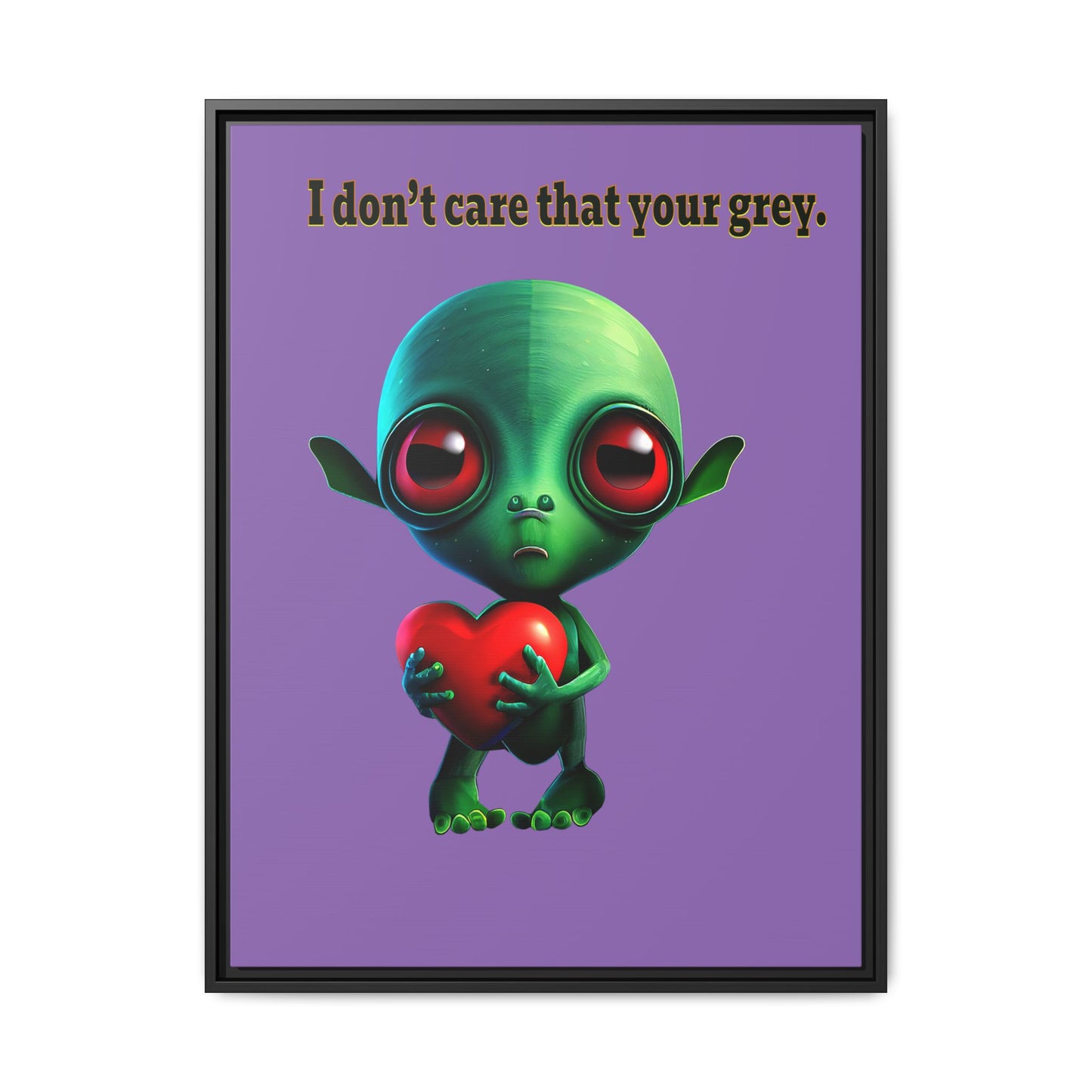 I don't care that your grey - framed canvas art (light purple)