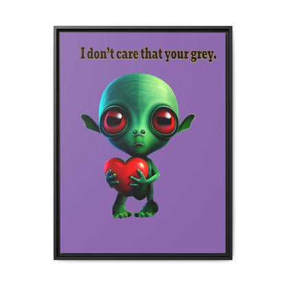 I don't care that your grey - framed canvas art (light purple)