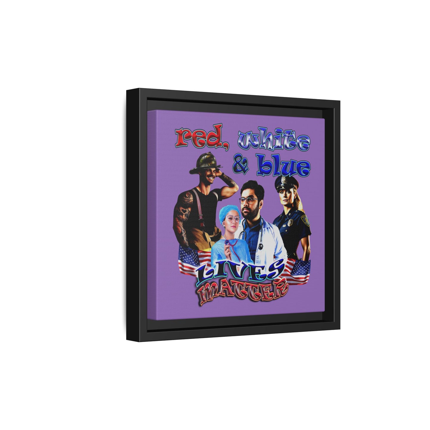 rw&b lives matter - framed canvas art (light purple)