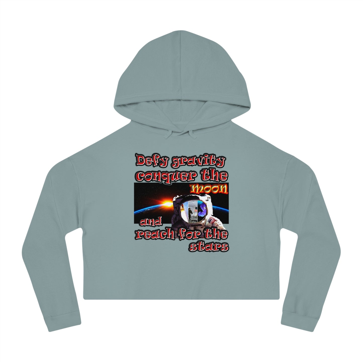 defy conquer reach - Women’s Cropped Hooded Sweatshirt