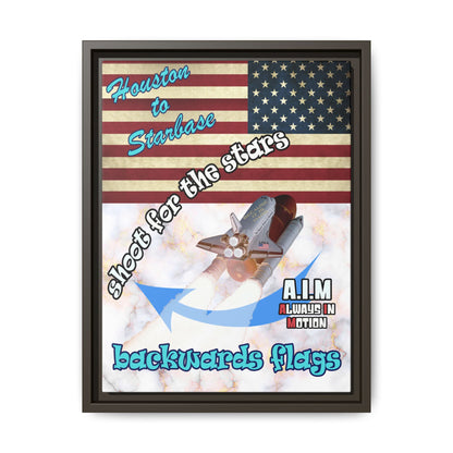 shoot for the stars - framed canvas art (white marble)