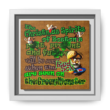 christmas spirits of boston - framed canvas art (brown papyrus)