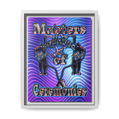 em cee squared - framed canvas art (purple wave)
