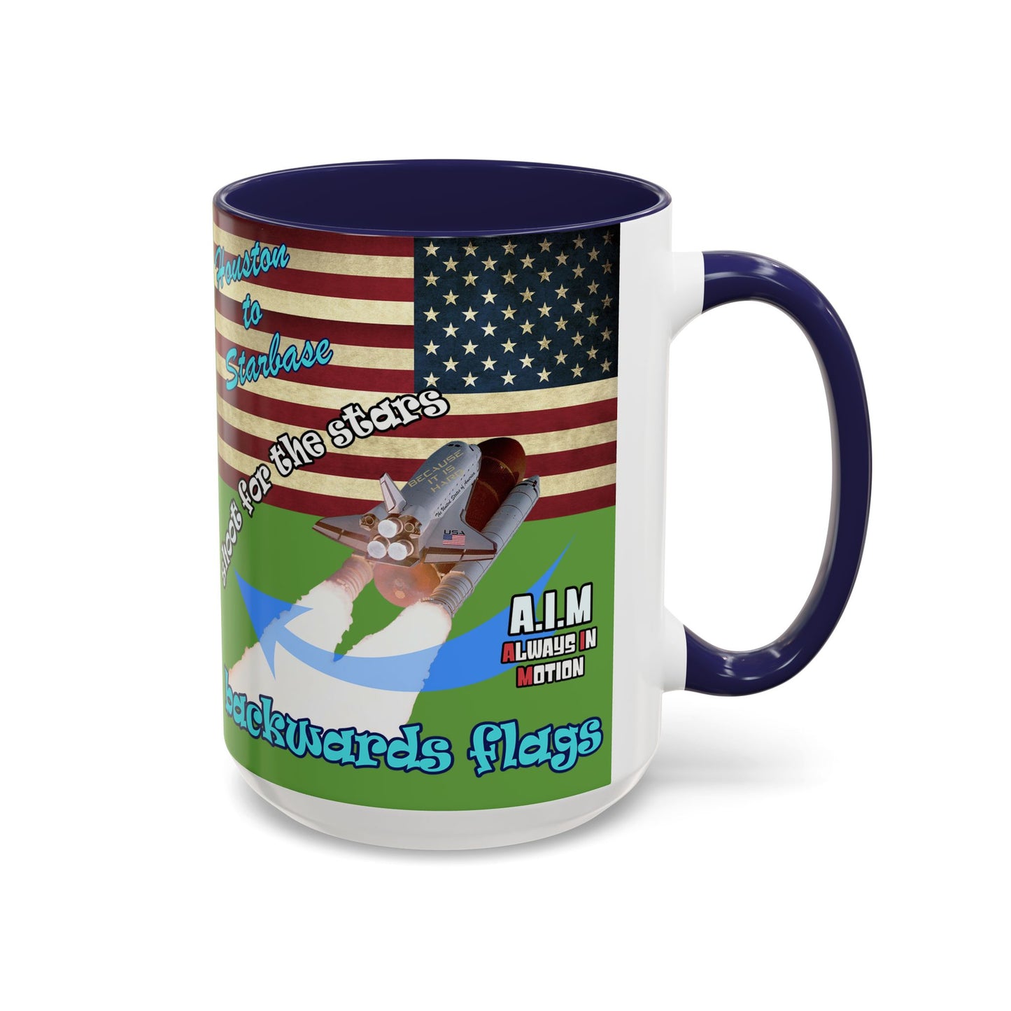 shoot for the stars - Accent Mug (green)