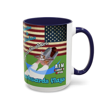 shoot for the stars - Accent Mug (green)