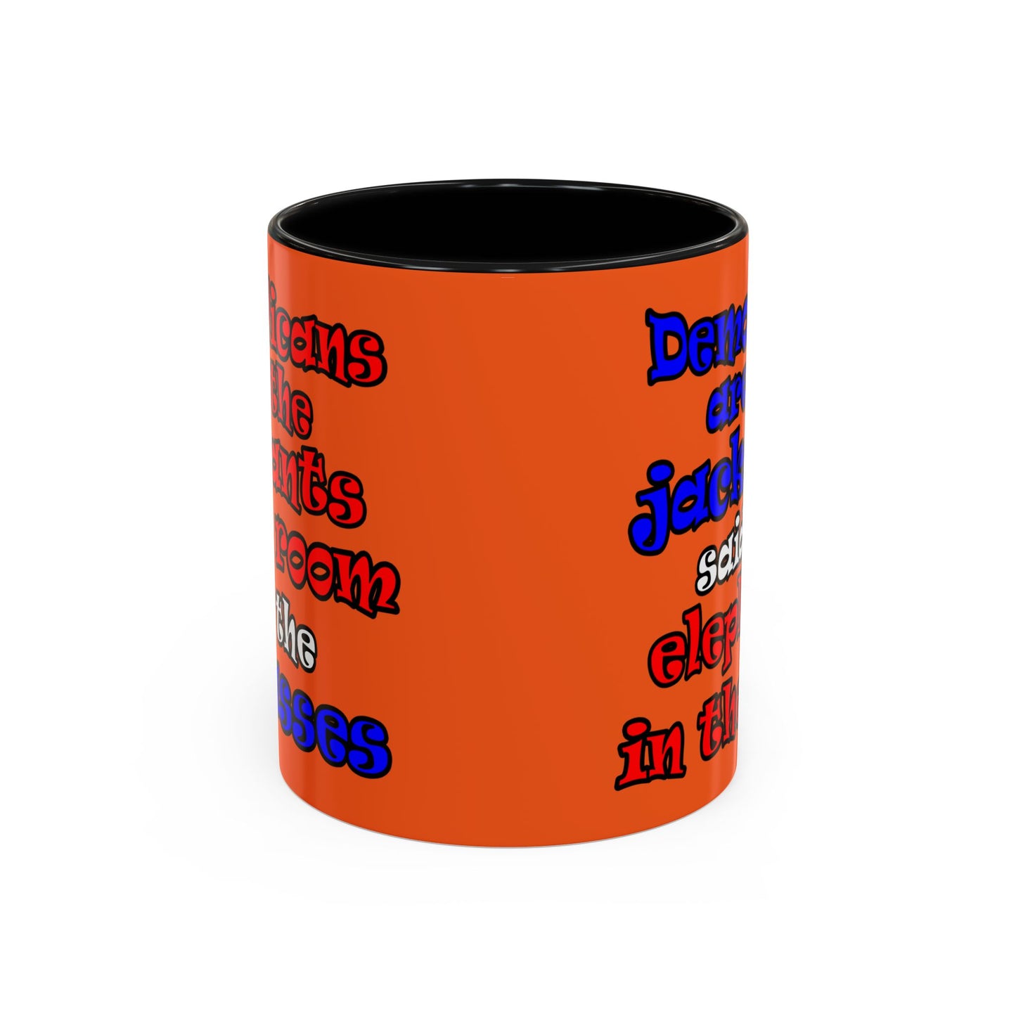 donkeys and elephants - Accent Mug (orange)