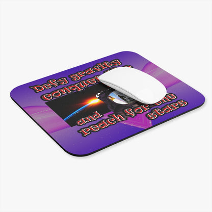 defy conquer reach - Mouse Pad (Rectangle) (purple-pink wave)
