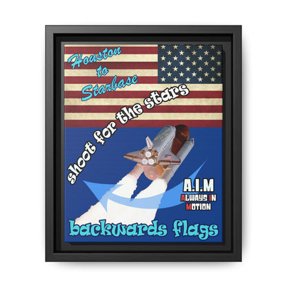 shoot for the stars - framed canvas art (dark blue)