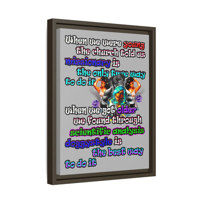 doggystyle - framed canvas art (light grey)
