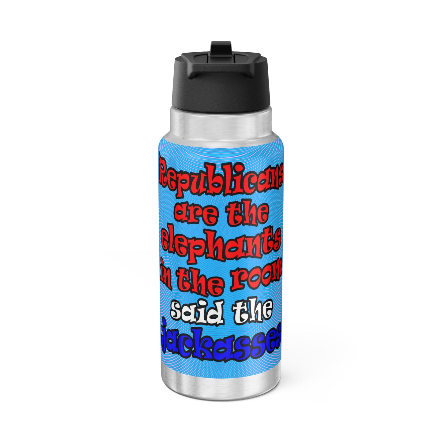 donkeys and elephants - Gator Tumbler, 32oz  (light blue-purple wave)