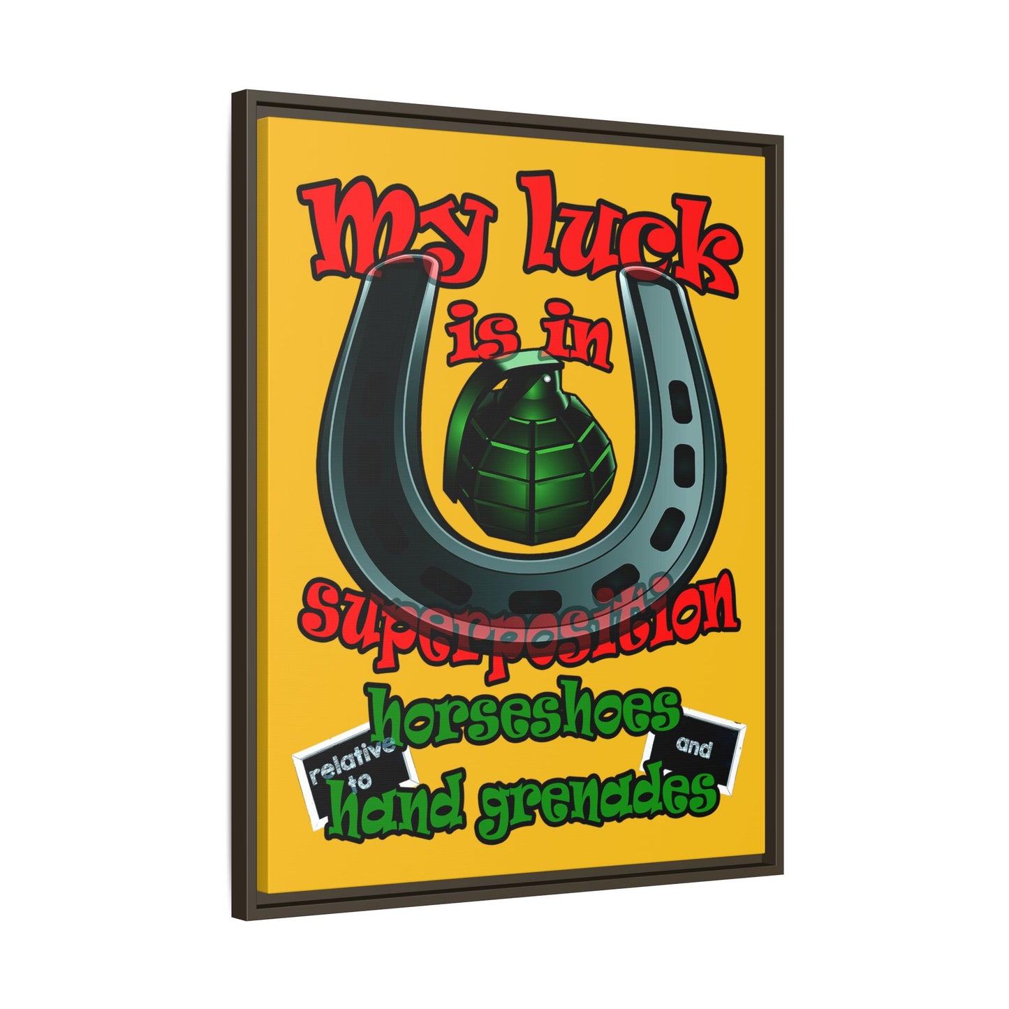 my luck - framed canvas art (yellow)