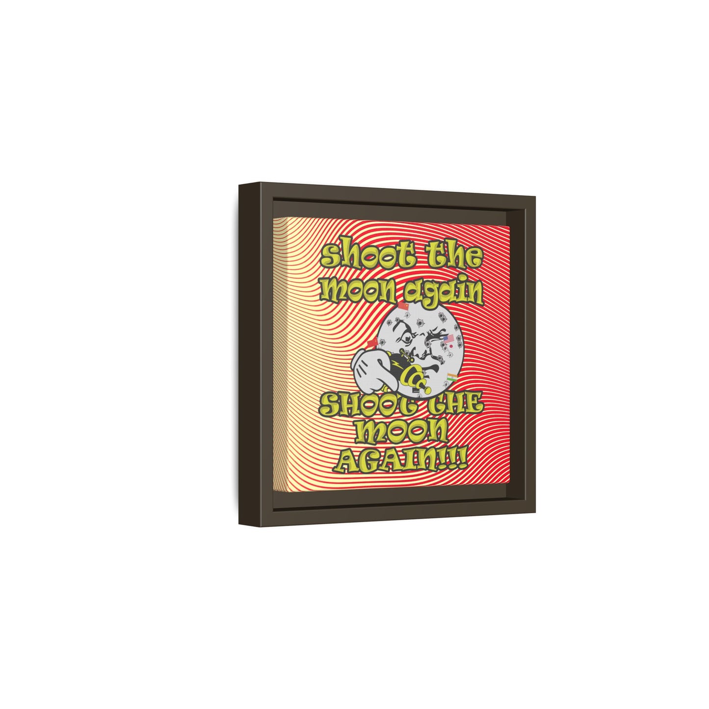 shoot the moon again - framed canvas art (yellow-orange wave)
