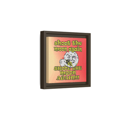 shoot the moon again - framed canvas art (yellow-orange wave)