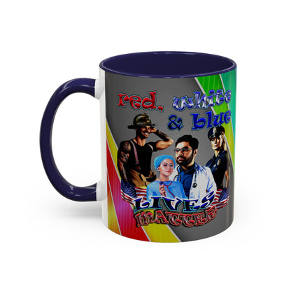 rw&b lives matter - Accent Mug (rainbow split)
