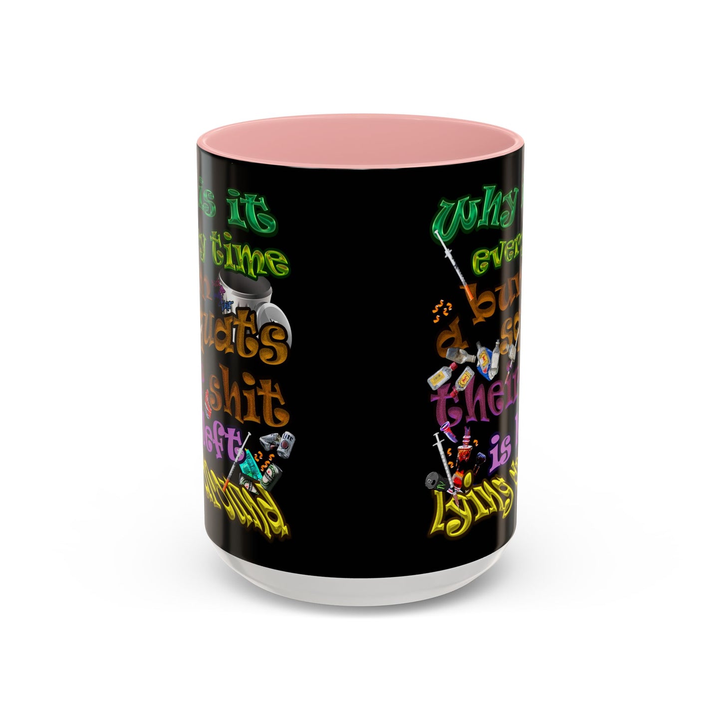the bum's shit - Accent Mug (black)