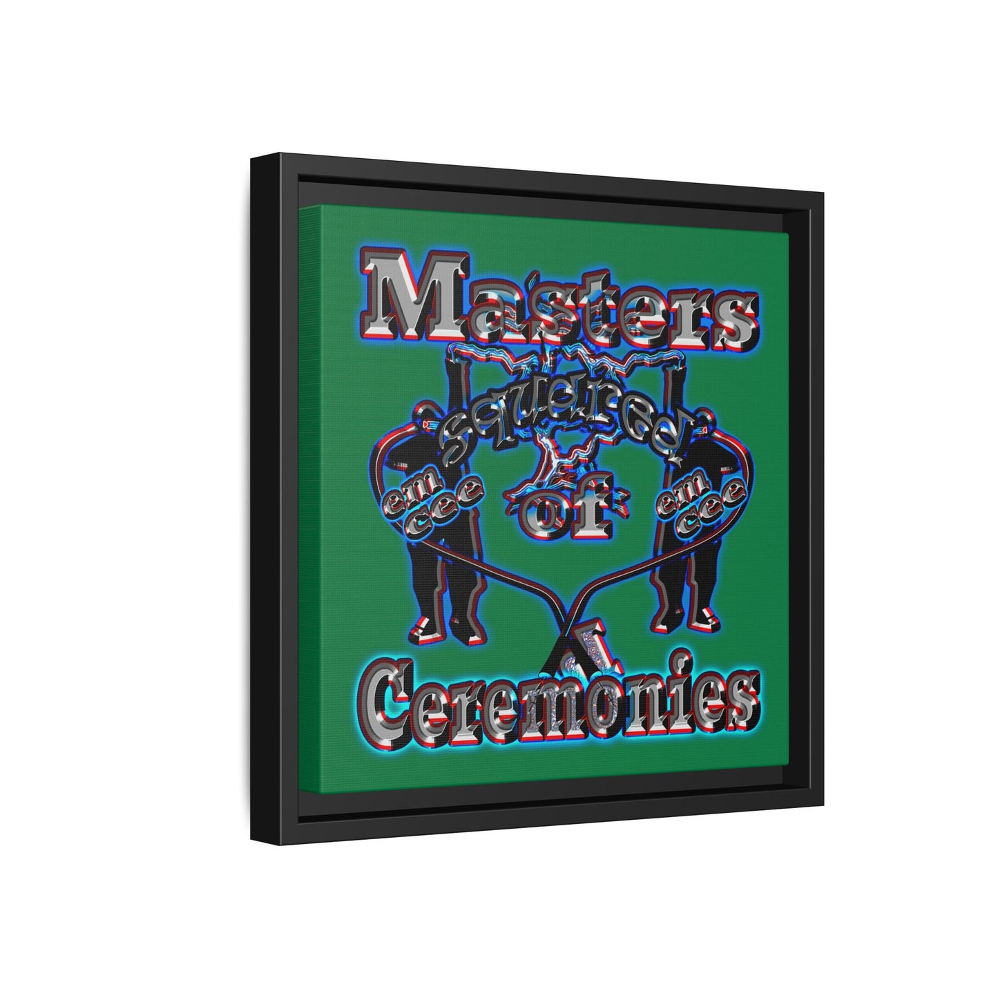 em cee squared - framed canvas art (dark green)