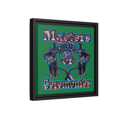 em cee squared - framed canvas art (dark green)