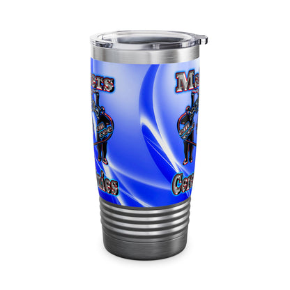 em cee squared - Ringneck Tumbler, 20oz (blue-white wave)