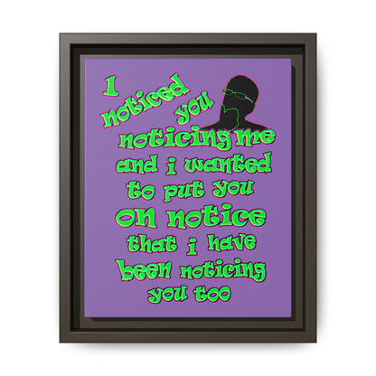 noticed you noticing - framed canvas art (light purple)