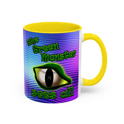 green monster - Accent Mug (purple wave)