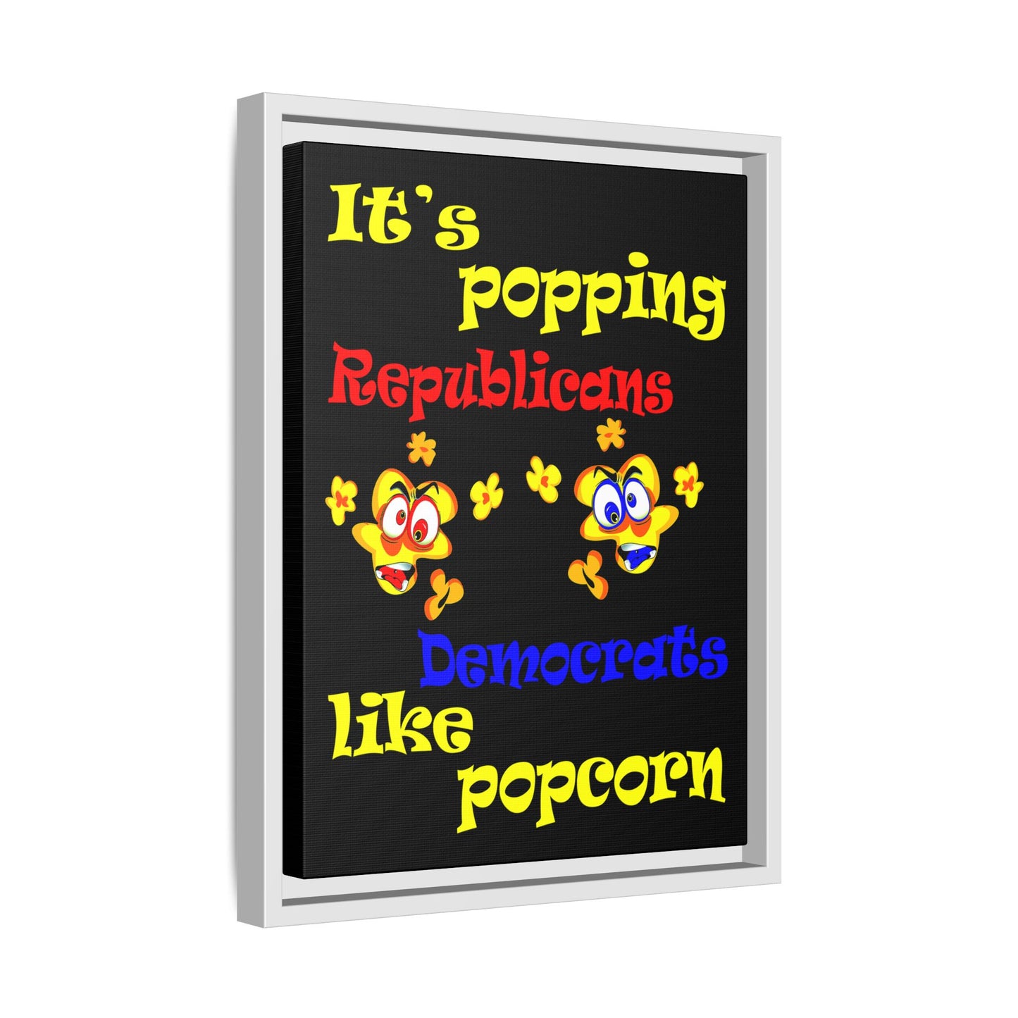 popping like popcorn - framed canvas art (black)