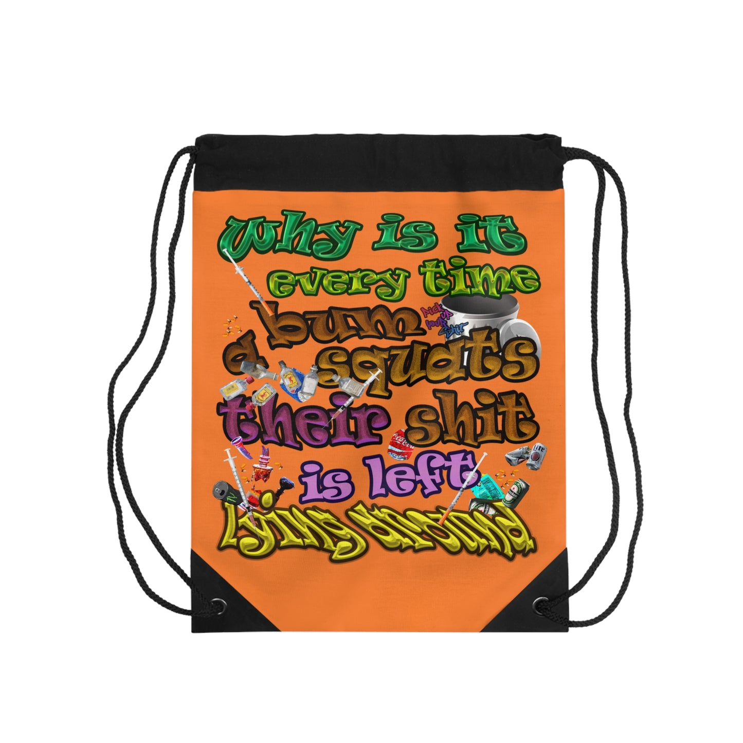 the bum's shit - Drawstring Bag (crusta)