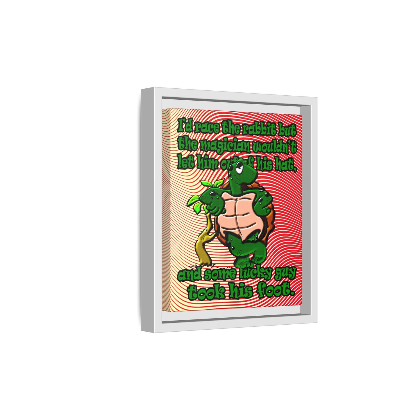 turtle race - framed canvas art (yellow-orange wave)
