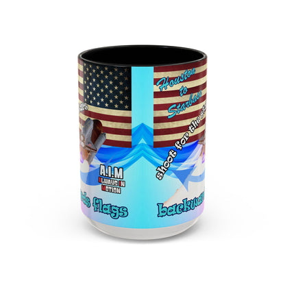 shoot for the stars - Accent Mug (light blue-pink wave)