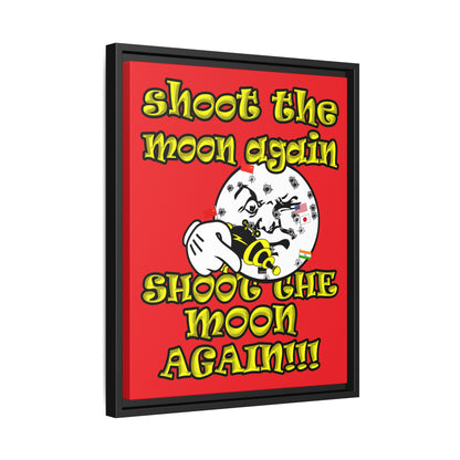 shoot the moon again - framed canvas art (red)