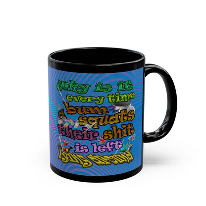 the bum's shit - Black Mug (light blue-purple wave)