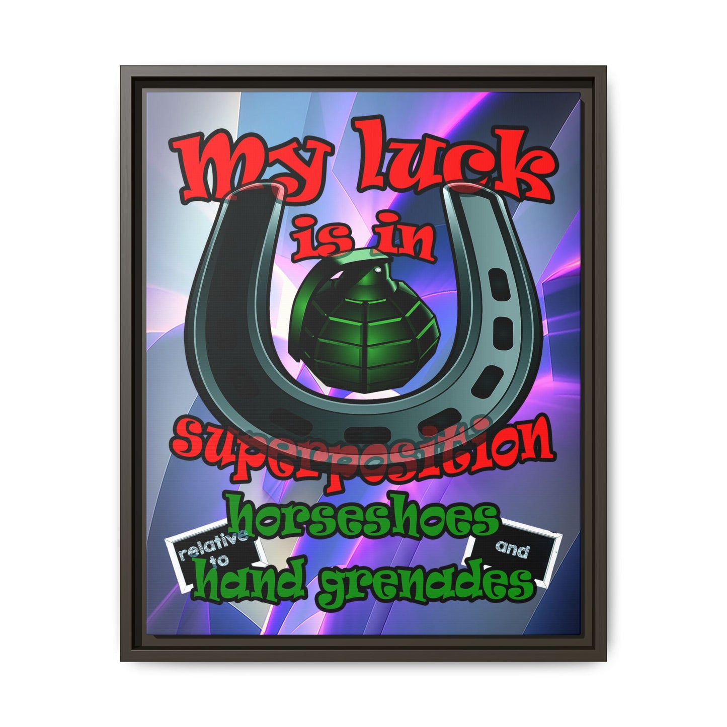 my luck - framed canvas art (grey-pink wave)