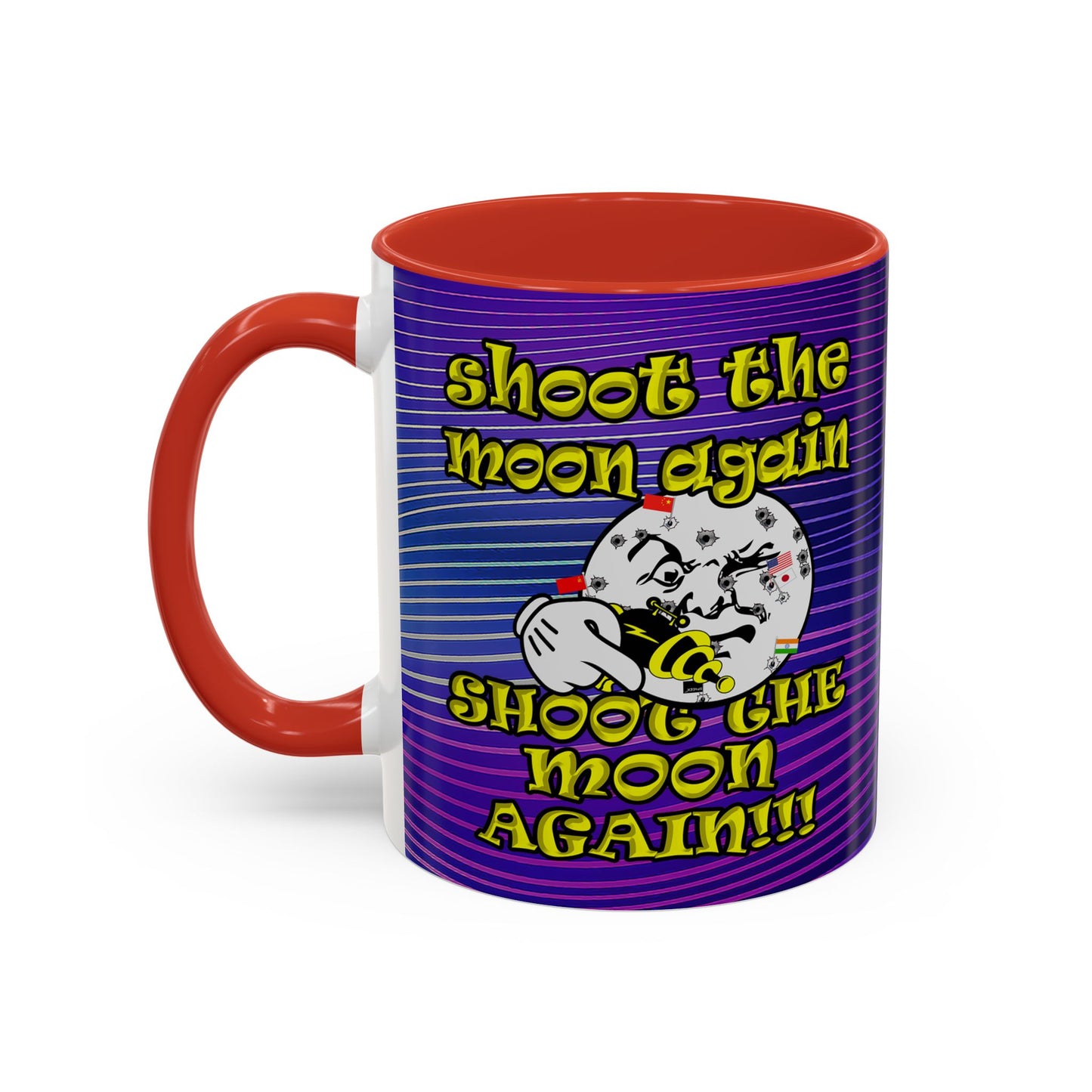 shoot the moon again - Accent Mug (purple wave)