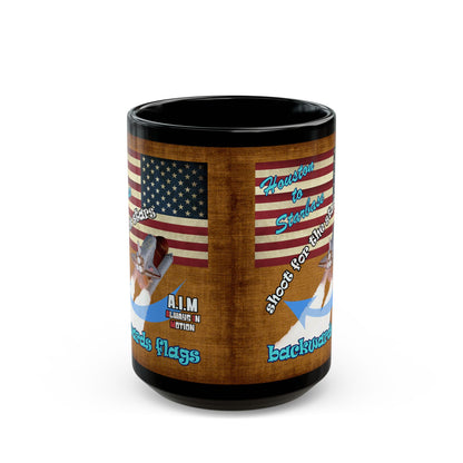 shoot for the stars - Black Mug (brown papyrus)