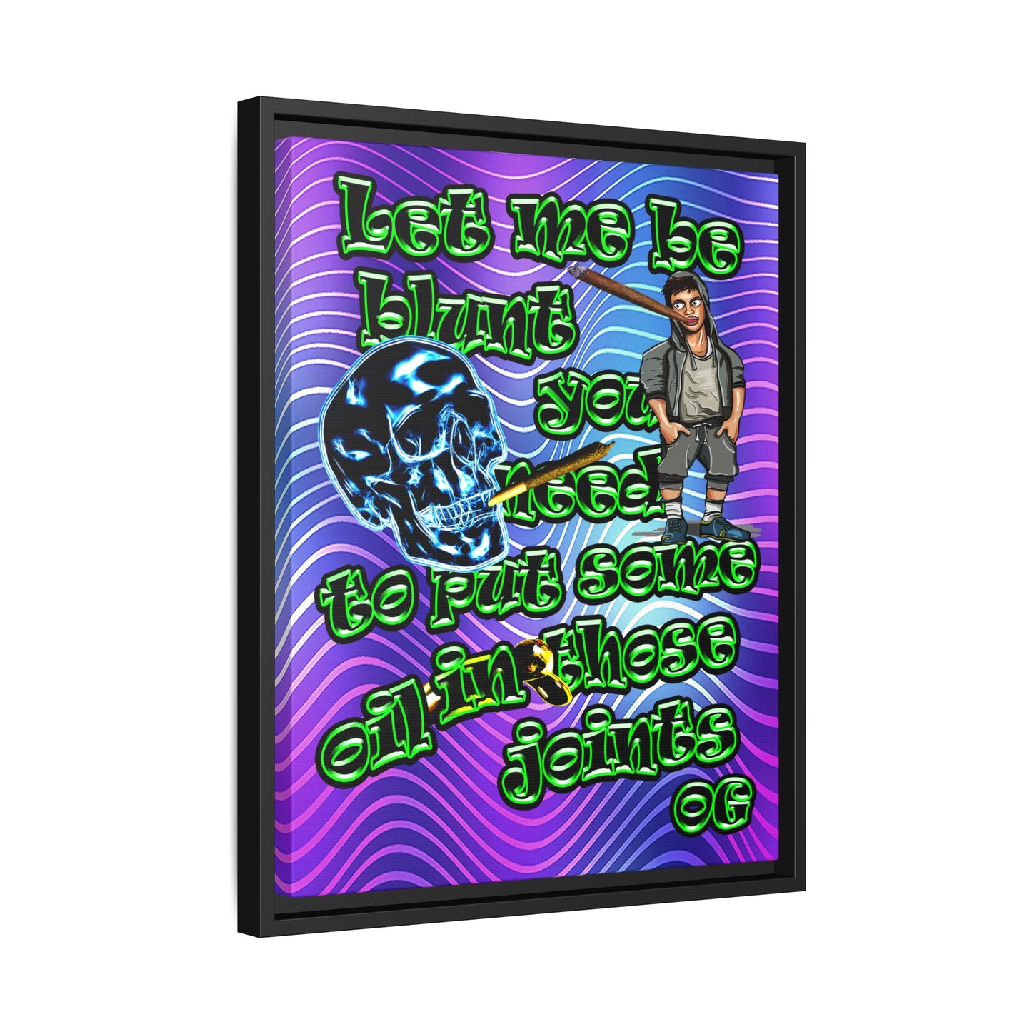 og - framed canvas art (purple wave)