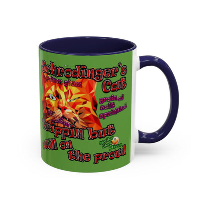 schrodinger's cat - Accent Mug (green)