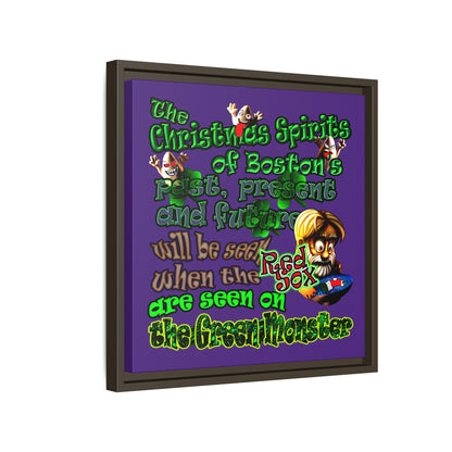 christmas spirits of boston - framed canvas art (purple)