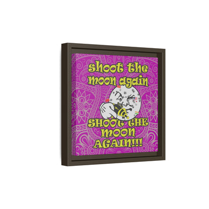 shoot the moon again - framed canvas art (pink swirl)