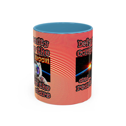defy conquer reach - Accent Mug (yellow-orange wave)