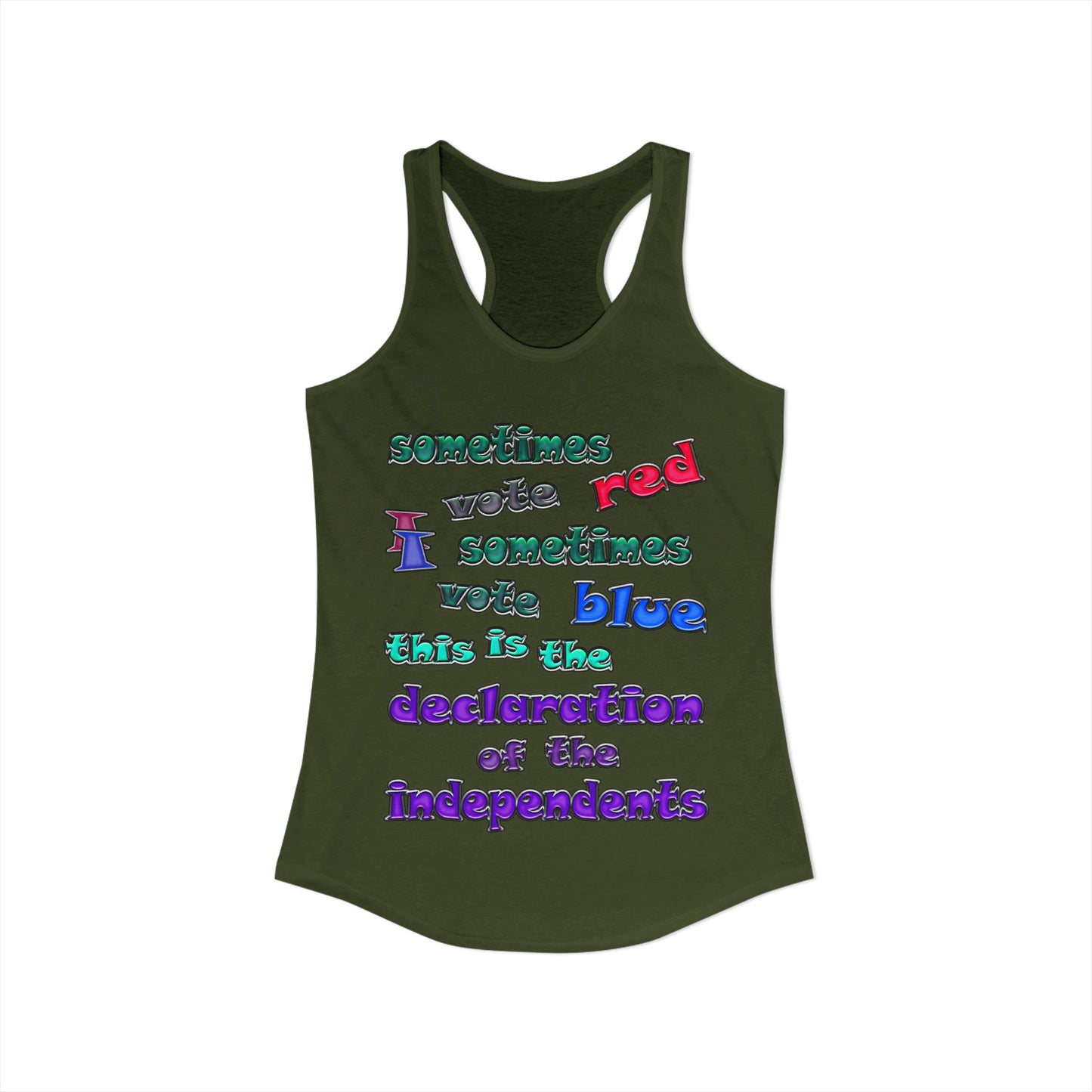declaration of the independents - Women's Ideal Racerback Tank