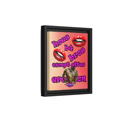 hoes b4 bros - framed canvas art (yellow-orange wave)