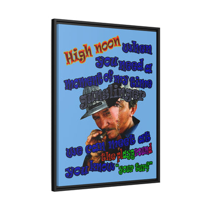 high noon - framed canvas art (light blue)