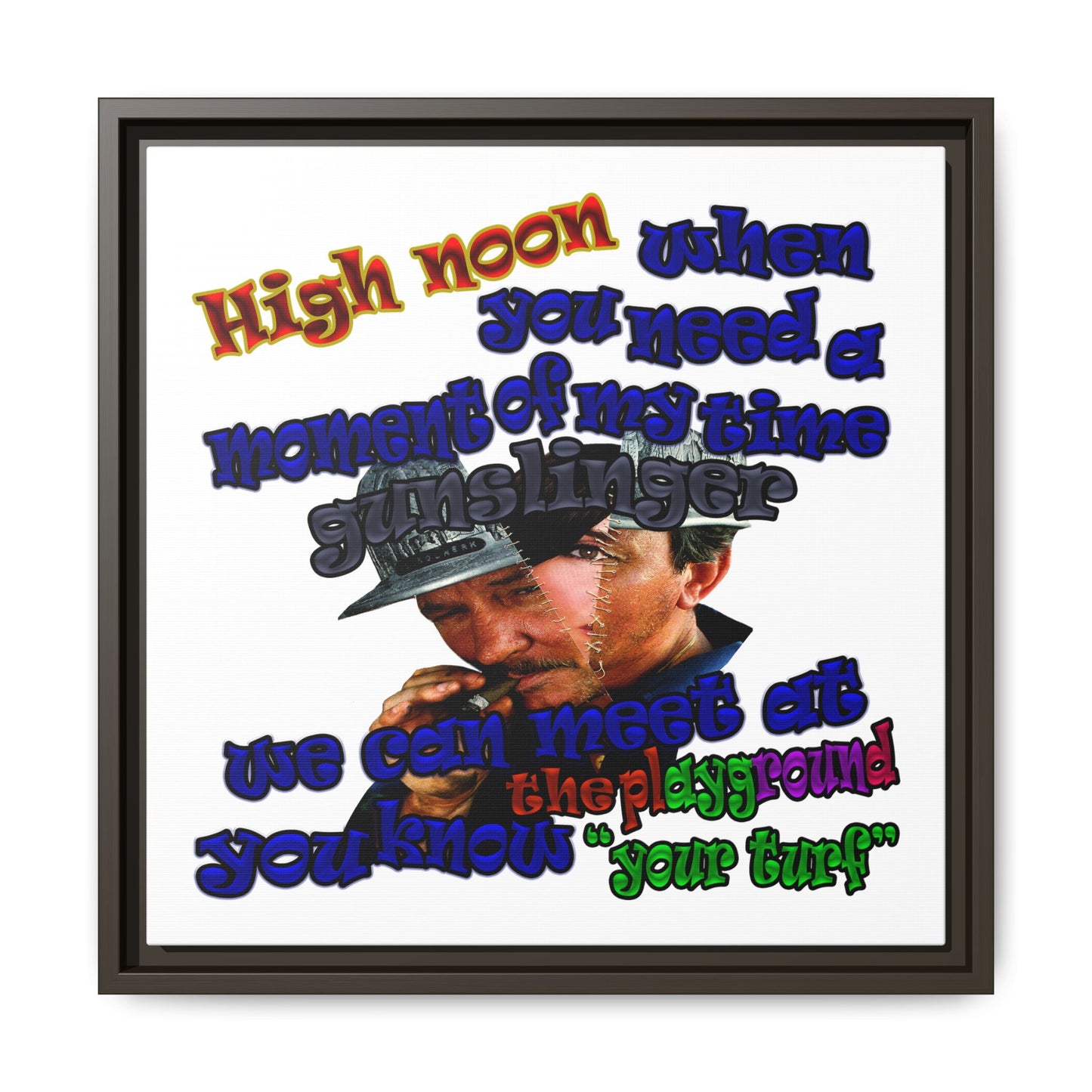high noon - framed canvas art (white)