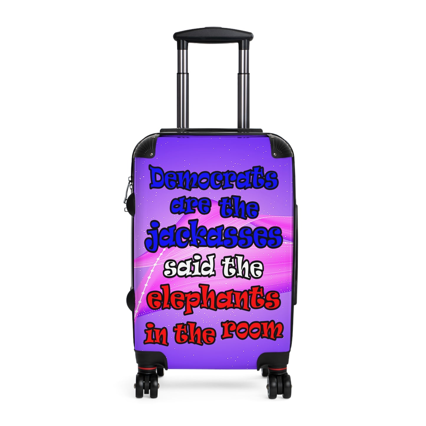 donkeys and elephants - Suitcase (purple-pink wave)