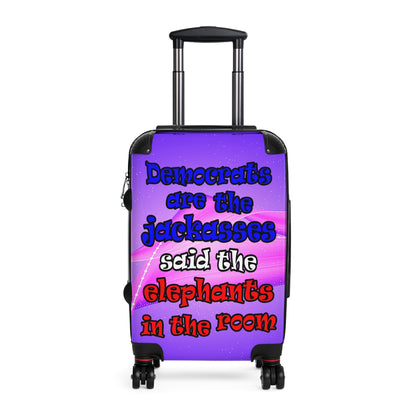 donkeys and elephants - Suitcase (purple-pink wave)