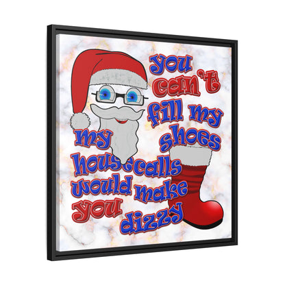 santa's shoes - framed canvas art (white marble)
