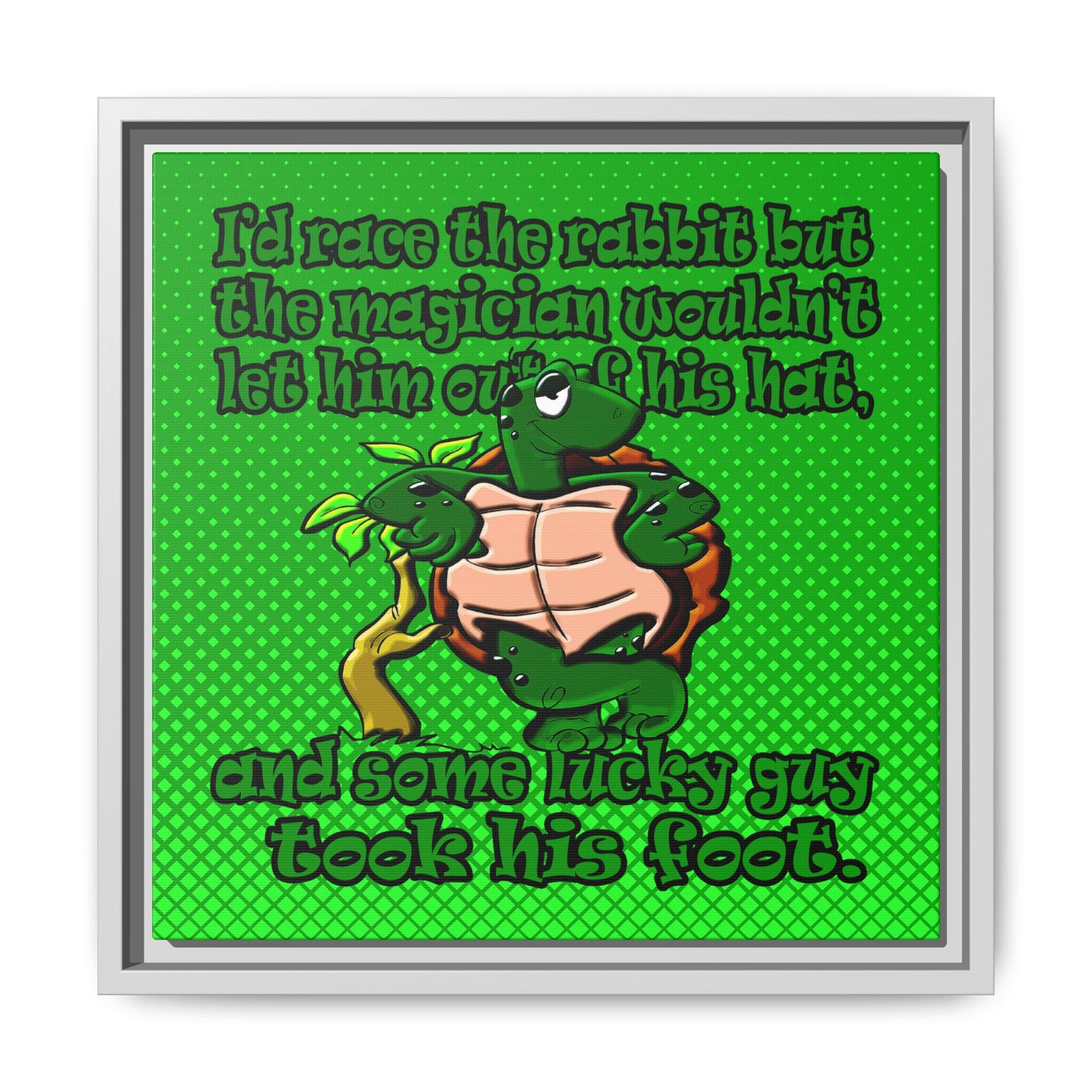 turtle race - framed canvas art (logo green)