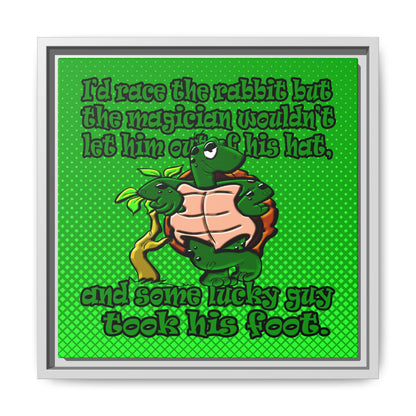 turtle race - framed canvas art (logo green)