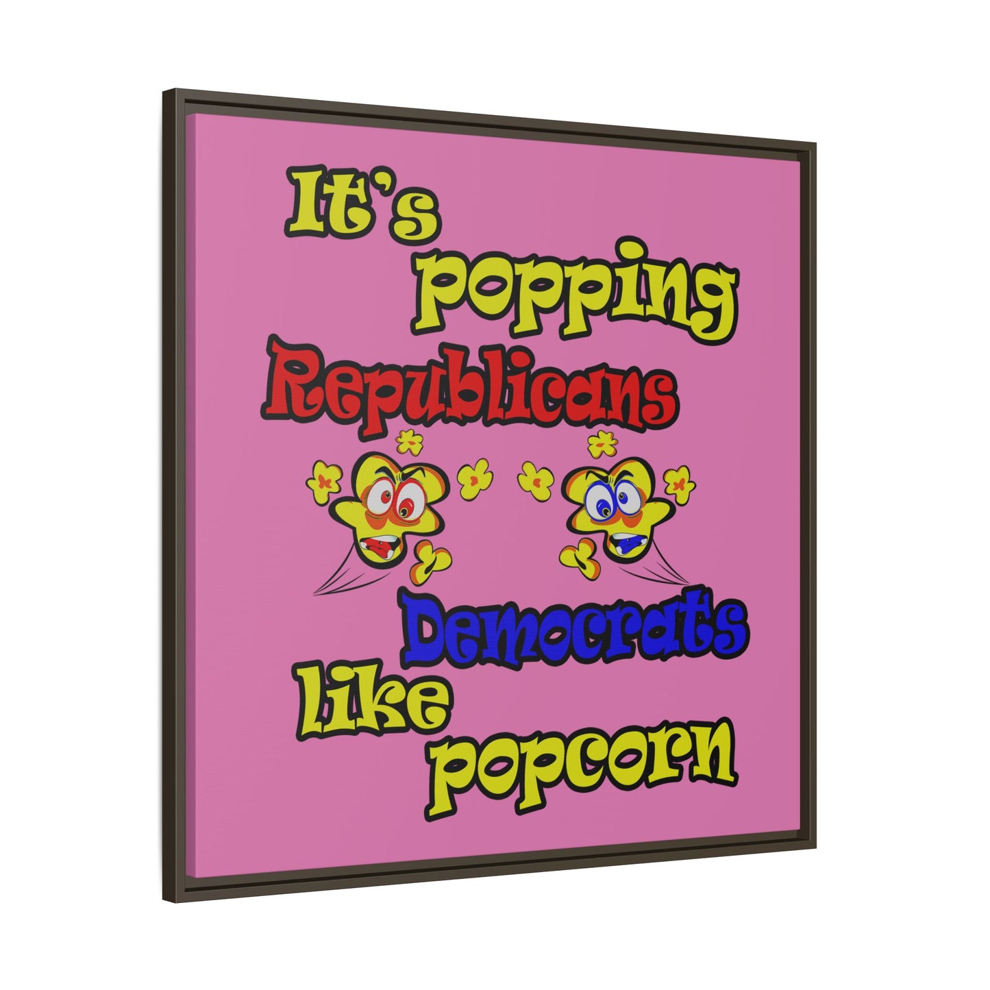 popping like popcorn - framed canvas art (light pink)